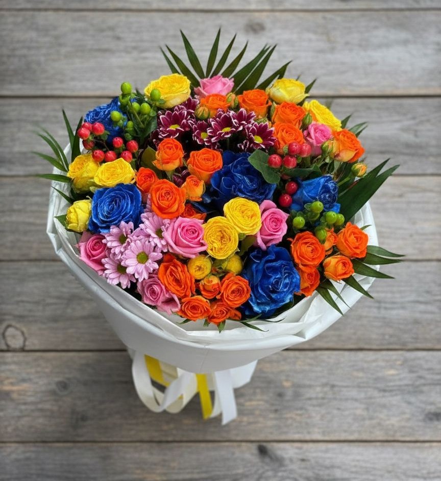 Букет цветов из: Розы и Хризантемы в Ходаево