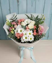 Букет цветов из:  Розы, Лизиантусы и Хризантемы в Ходаево