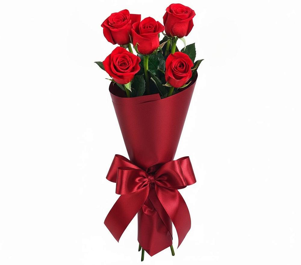 Букет 5 Красных роз Эдлесс Лав в Ходаево