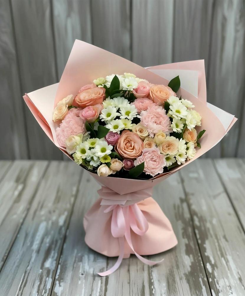 Букет цветов из: Гвоздики, Розы и Хризантемы в Ходаево