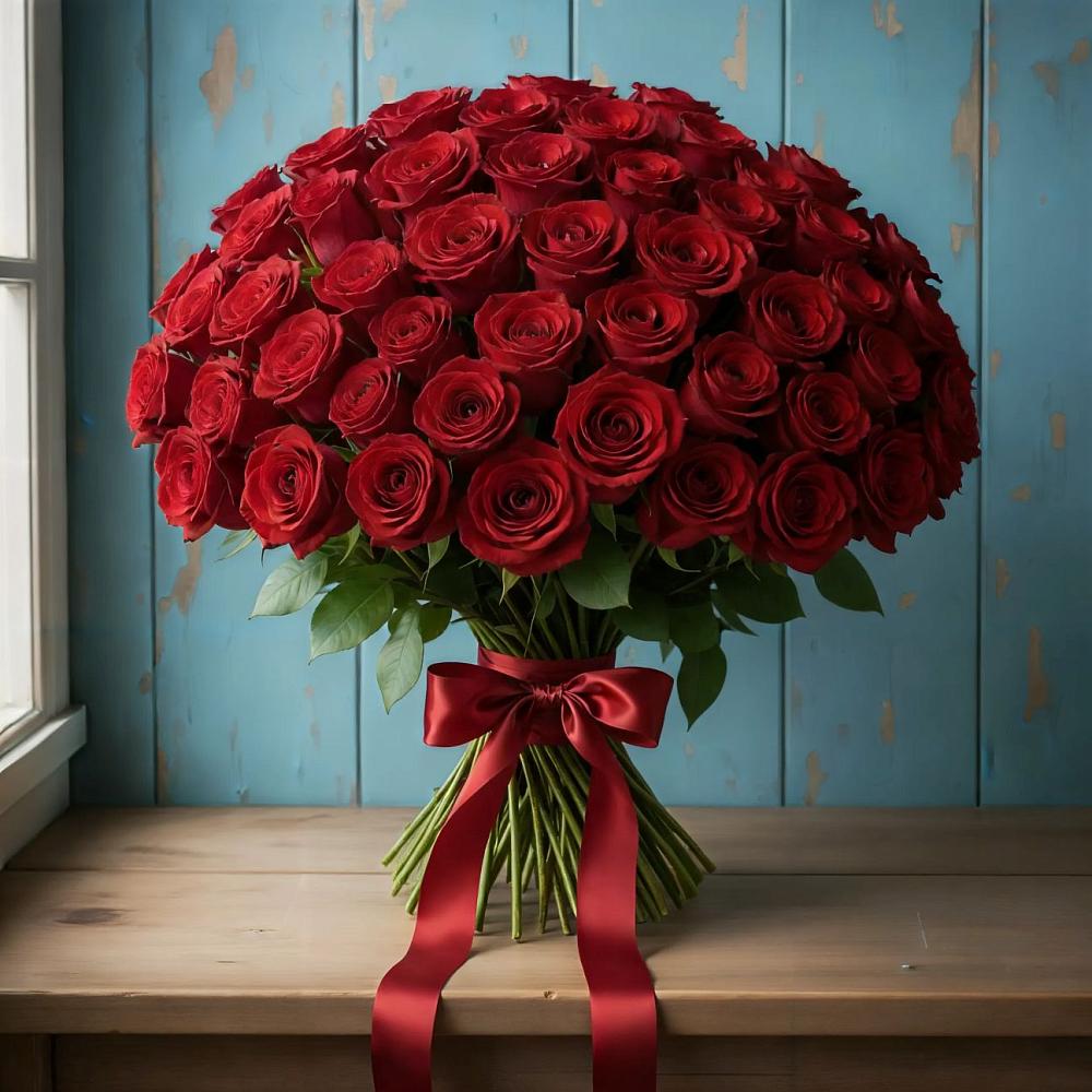 Букет Красные розы Блэк Меджик в Ходаево