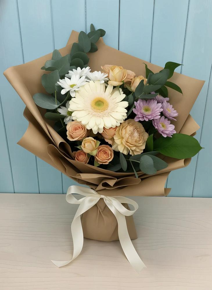 Букет цветов из: Герберы и Хризантемы в Ходаево
