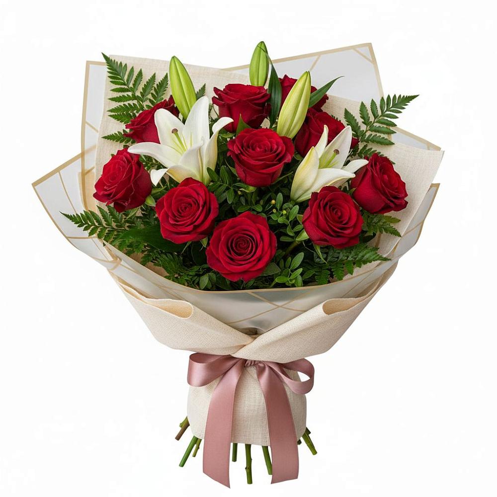 Букет цветов из: Лилии и Розы в Ходаево