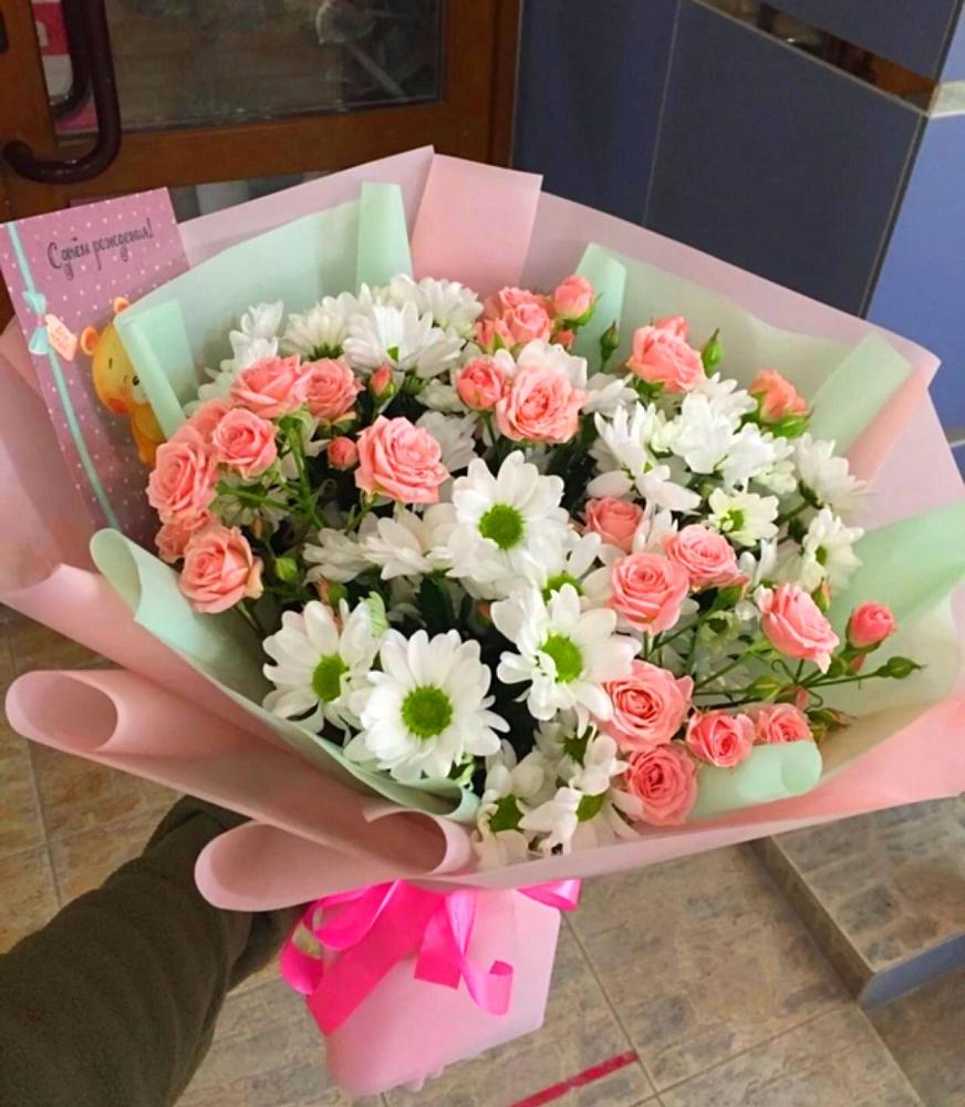 Букет цветов из: Розы и Хризантемы в Ходаево