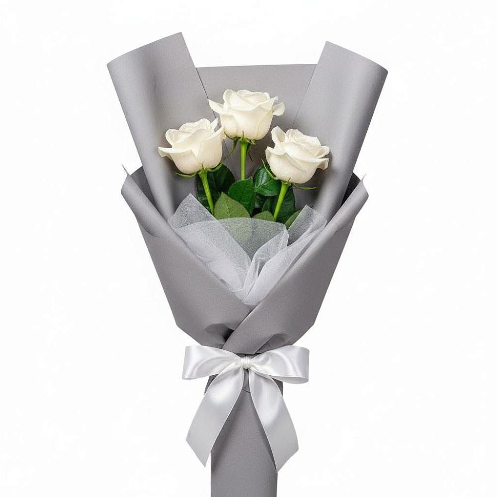 Букет 3 белые розы в Ходаево