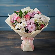 Букет цветов из:  Хризантемы, Альстромерии и Розы в Ходаево