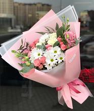 Букет цветов из:  Розы, Лизиантусы и Хризантемы в Ходаево