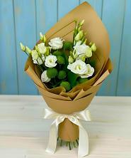 Букет цветов из:  Хризантемы и Лизиантусы в Ходаево