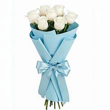 Букет 7 белых роз Проуд в Ходаево