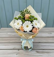 Букет цветов из:  Герберы, Розы и Хризантемы #REPLACE_PRED# Ходаево