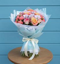 Букет цветов из:  Хризантемы и Розы в Ходаево